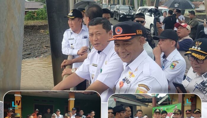 Bupati dan Forkopimda Tanggamus Tinjau dan Berikan Bantuan Secara Langsung Kepada Warga Korban Banjir